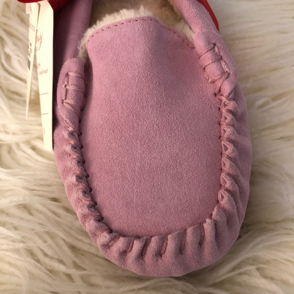 Talbots pink suede with faux fur slippers - Picture 5 of 6